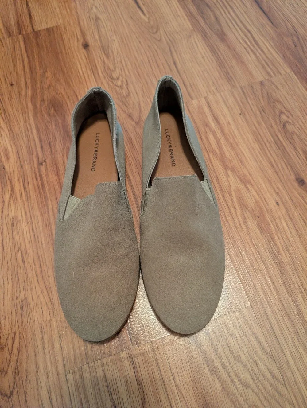 Lucky Brand Women's Slip-On Loafers in Taupe Suede